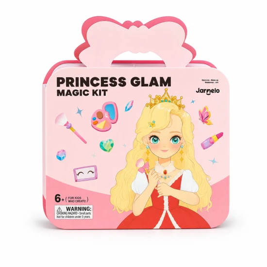 Jarmelo 4v1 Princess Glam sada – make-up, obliekanie, zdobenie kamienkami a fóliami pre papierové princezné