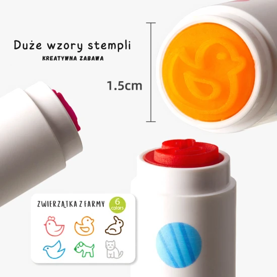 Jarmelo Umývateľné fixky s pečiatkami Happy Stampers Farma 6 ks – model JA99810