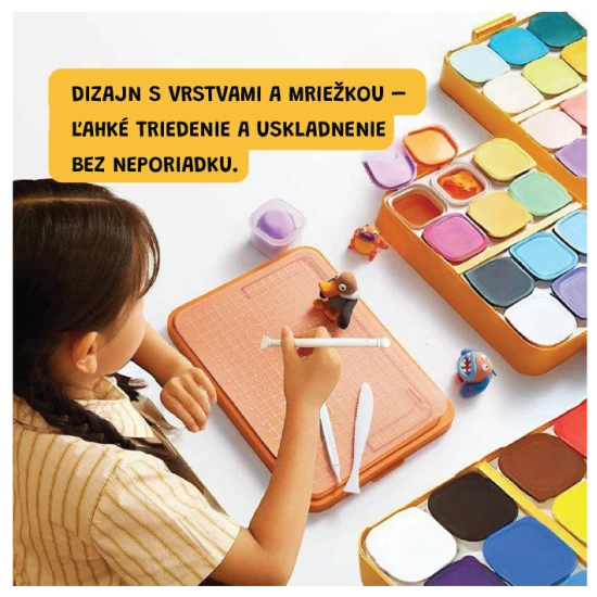 Jarmelo modelovacia hmota v boxe – sada 24 farieb, netoxická modelovacia zábava pre deti