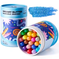 Jemné voskovky Umývateľné Glitter 24 ks