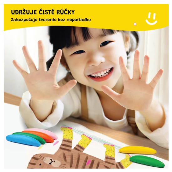 Jarmelo voskovky v tvare banánu – 24 ks, farebné, netoxické a ideálne pre malé detské ručičky