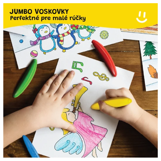 Jarmelo voskovky v tvare banánu – 24 ks, farebné, netoxické a ideálne pre malé detské ručičky