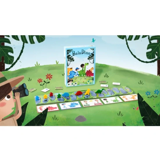 Dinosaurie preteky – detská stolová hra s dinosaurami pre 2 až 4 hráčov