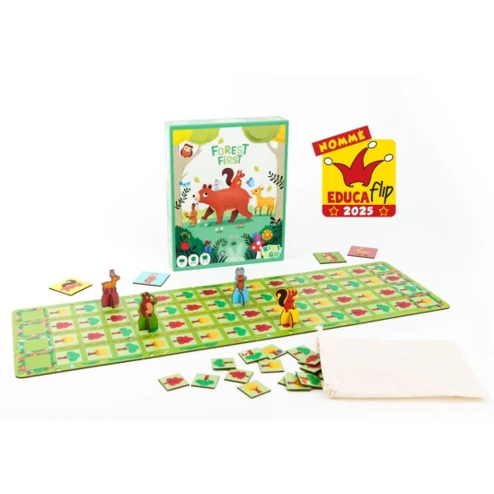 Lesné preteky – rýchla stolná hra pre deti s lesnými zvieratkami