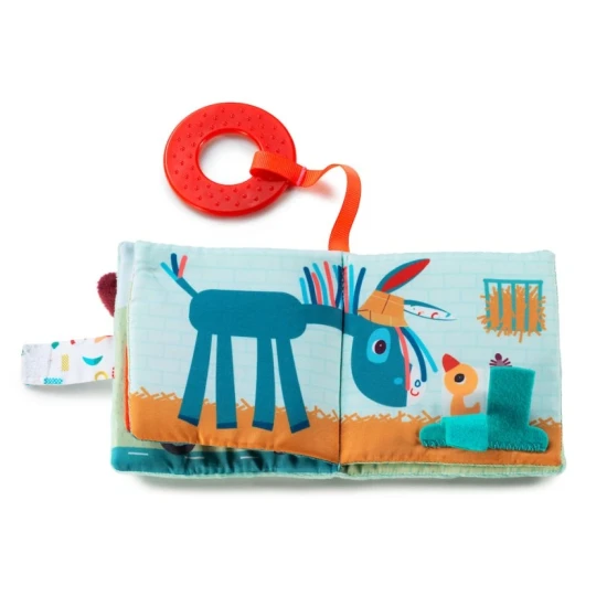 Textilná knižka s hryzátkom – Farma pre deti od 6 mesiacov