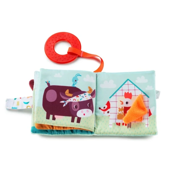 Textilná knižka s hryzátkom – Farma pre deti od 6 mesiacov