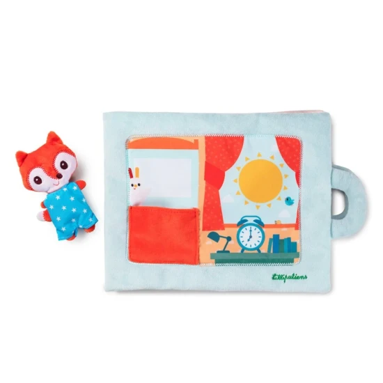 Textilná knižka Dobré ráno, líška Alice – mäkká knižka pre deti od 18 mesiacov