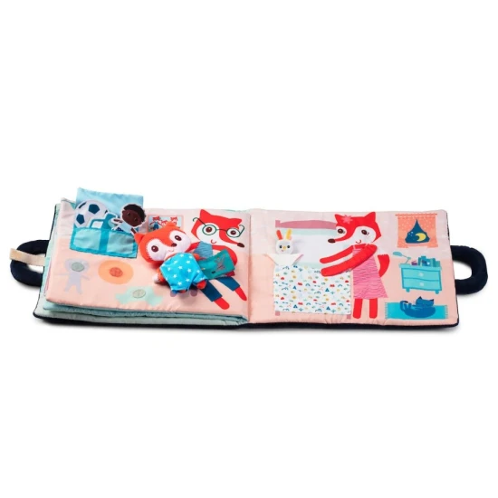 Textilná knižka Dobrú noc, líška Alice – mäkká knižka pre deti od 18 mesiacov