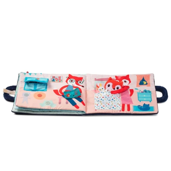 Textilná knižka Dobrú noc, líška Alice – mäkká knižka pre deti od 18 mesiacov