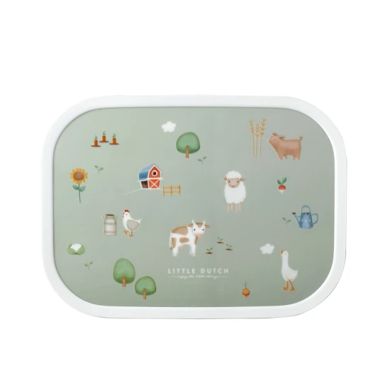 Funkčná a hravá krabička na desiatu s motívom Farma.