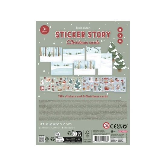 Little Dutch vianočná sada so samolepkami na tvorenie vianočných pohľadníc