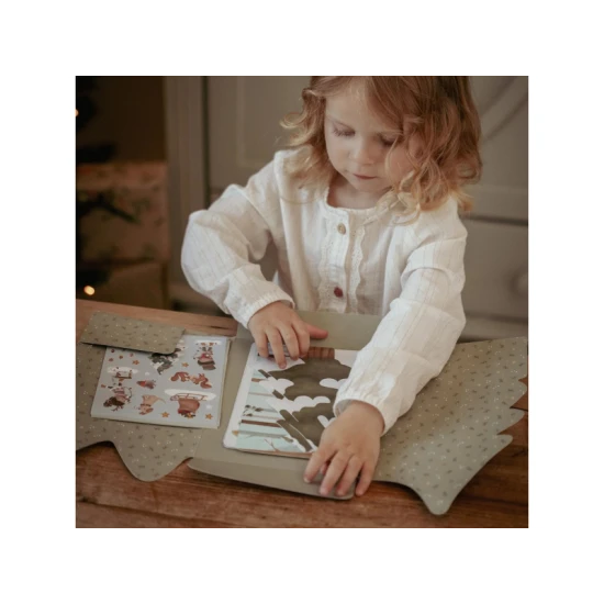 Little Dutch vianočná sada so samolepkami na tvorenie vianočných pohľadníc