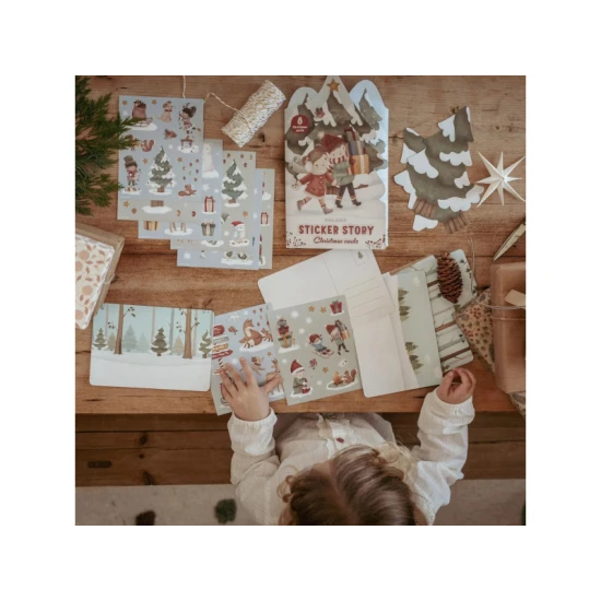 Little Dutch vianočná sada so samolepkami na tvorenie vianočných pohľadníc