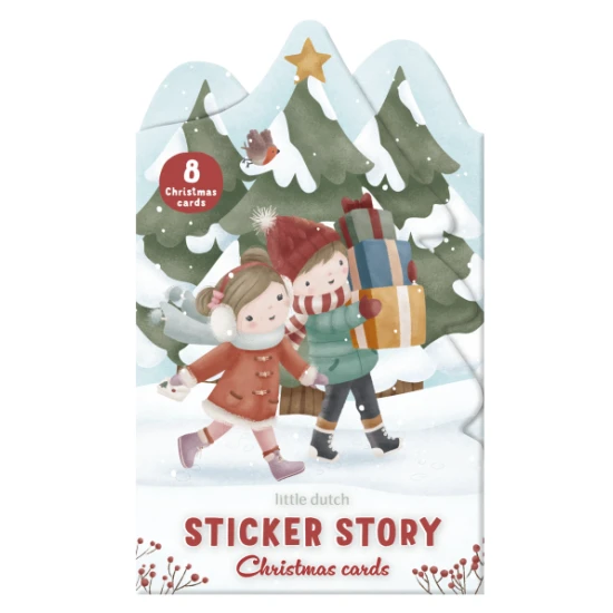 Little Dutch vianočná sada so samolepkami na tvorenie vianočných pohľadníc