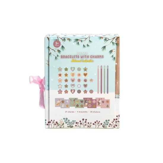 Adventný kalendár Little Dutch s náramkami, príveskami a samolepkami pre deti