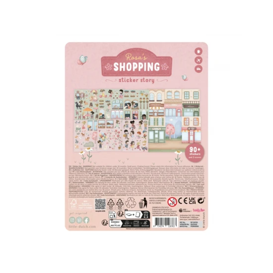 Kniha so samolepkami Little Dutch Nakupovanie Rosa pre deti