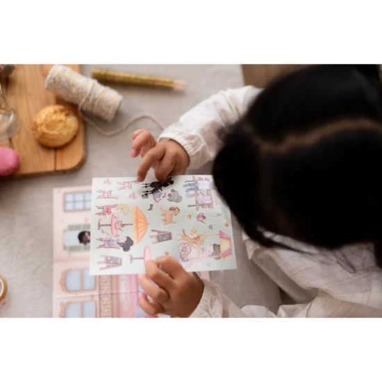 Kniha so samolepkami Little Dutch Nakupovanie Rosa pre deti