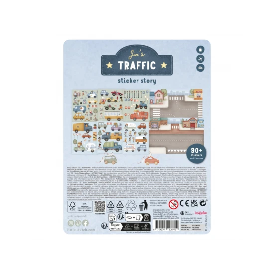 Kniha so samolepkami Little Dutch Doprava Jim pre deti
