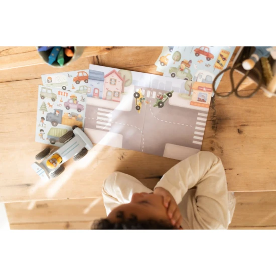 Kniha so samolepkami Little Dutch Doprava Jim pre deti