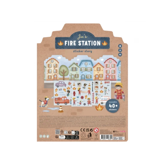 Kniha so samolepkami Little Dutch Hasičská stanica pre deti