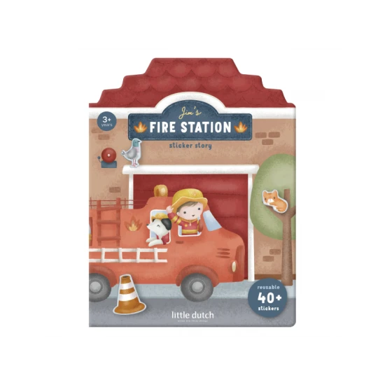 Kniha so samolepkami Little Dutch Hasičská stanica pre deti