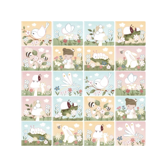 Omaľovánky s pastelkami Little Dutch Záhrada Rosa pre deti