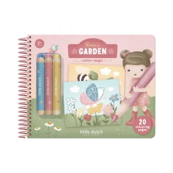 Omaľovánky s pastelkami Záhrada Rosa