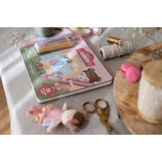 Omaľovánky s pastelkami Little Dutch Záhrada Rosa pre deti