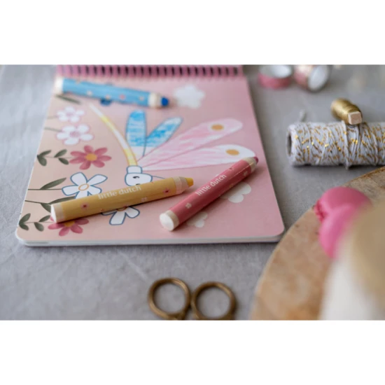 Omaľovánky s pastelkami Little Dutch Záhrada Rosa pre deti