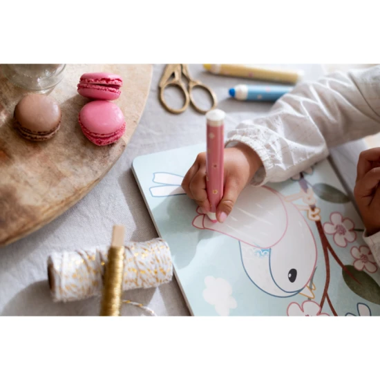 Omaľovánky s pastelkami Little Dutch Záhrada Rosa pre deti