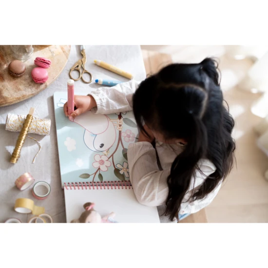 Omaľovánky s pastelkami Little Dutch Záhrada Rosa pre deti