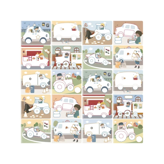 Omaľovánky s pastelkami Little Dutch Doprava Jim pre deti