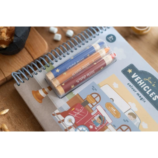 Omaľovánky s pastelkami Little Dutch Doprava Jim pre deti