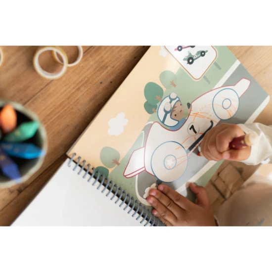 Omaľovánky s pastelkami Little Dutch Doprava Jim pre deti