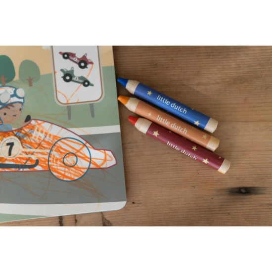 Omaľovánky s pastelkami Little Dutch Doprava Jim pre deti