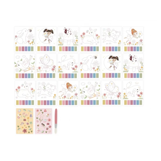 Omaľovánky s vodovkami a samolepkami Rosa Fairy Garden