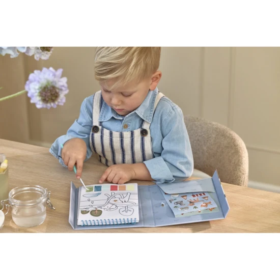 Omaľovánky s vodovkami a samolepkami Jim Doprava