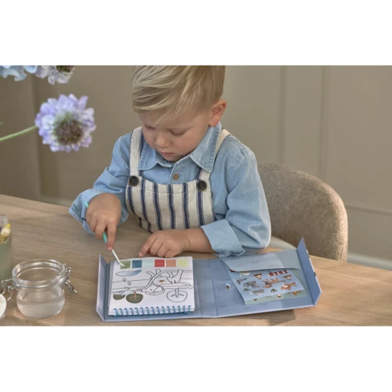 Omaľovánky s vodovkami a samolepkami Jim Doprava