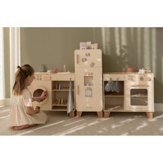 Little Dutch Drevená práčka a drez pre deti – realistický set pre hru na domácnosť