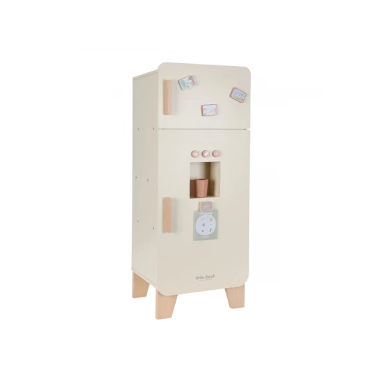 Drevená chladnička Little Dutch pre deti – realistická hračka do kuchyne s mrazničkou a výrobným ľadom