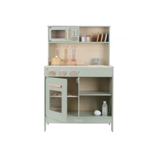 Drevená kuchynka Little Dutch Mint pre deti – realistická hračka na varenie a pečenie s doplnkami