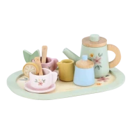 Čajový set drevený s kvetinovou potlačou