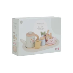 Čajový set drevený s kvetinovou potlačou