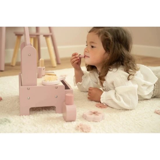 Drevený toaletný stolík pre deti Little Dutch s doplnkami a zrkadlom