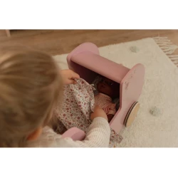 Kočík pre bábiky drevený s perinkou Pink