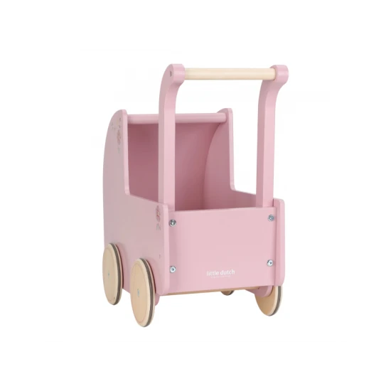 Kočík pre bábiky drevený s perinkou Pink