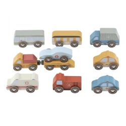 Sada drevených autíčok