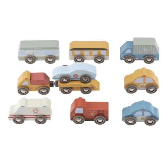 Sada drevených autíčok