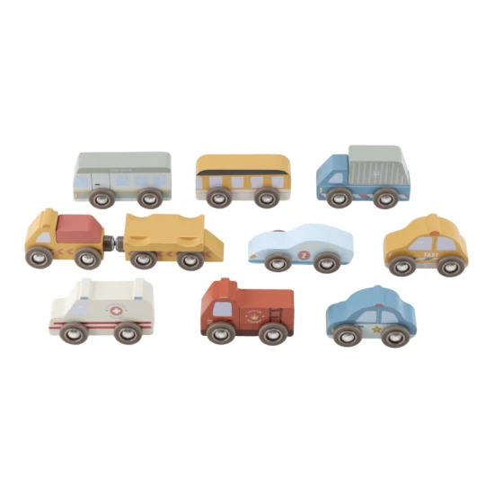 Sada drevených autíčok