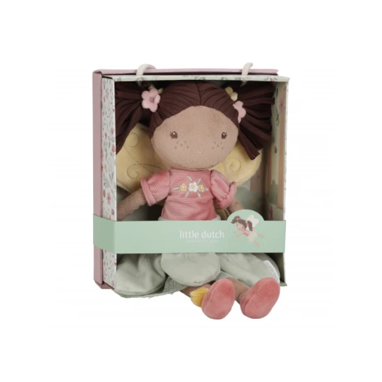 Nežná bábika víla Evi s jemnými krídlami a krásnymi šatami, vhodná na hranie aj maznanie